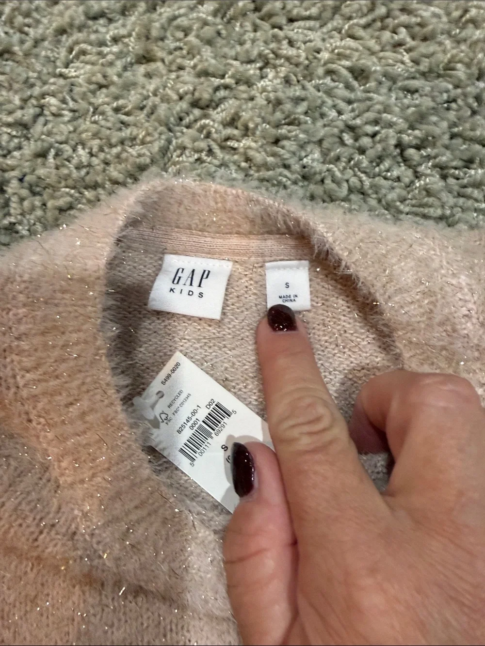 GAP Sparkle Crewneck Sweater in Light Beige NEW (S 6-7)